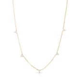 Roberto Coin 18k Yellow Gold Love by Yard 0.45cttw 5 station Diamond Necklace