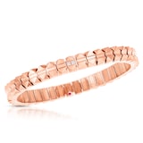 Roberto Coin 18k Rose Gold 0.01cttw Diamond Obelisco Bangle - 6mm Wide