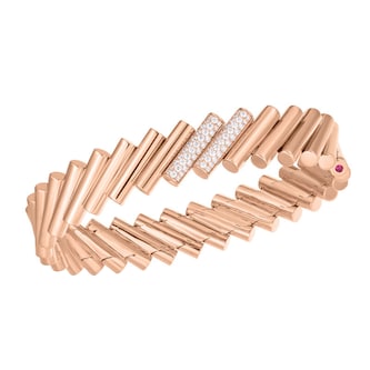Roberto Coin 18K Rose Gold Domino Diamond Accent Bangle