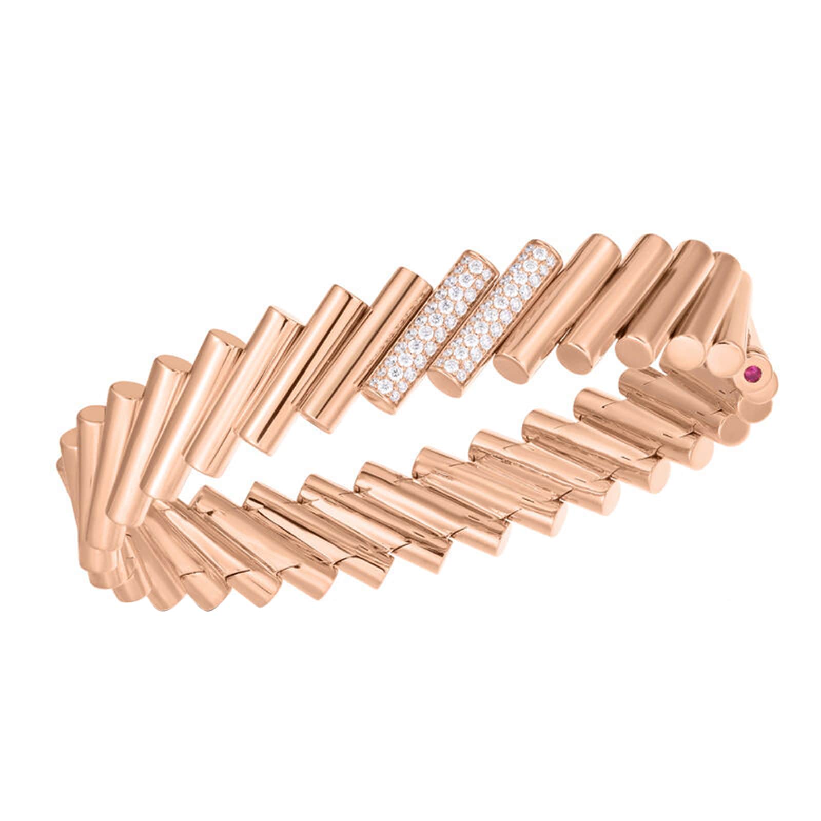 Roberto Coin 18K Rose Gold Domino Diamond Accent Bangle