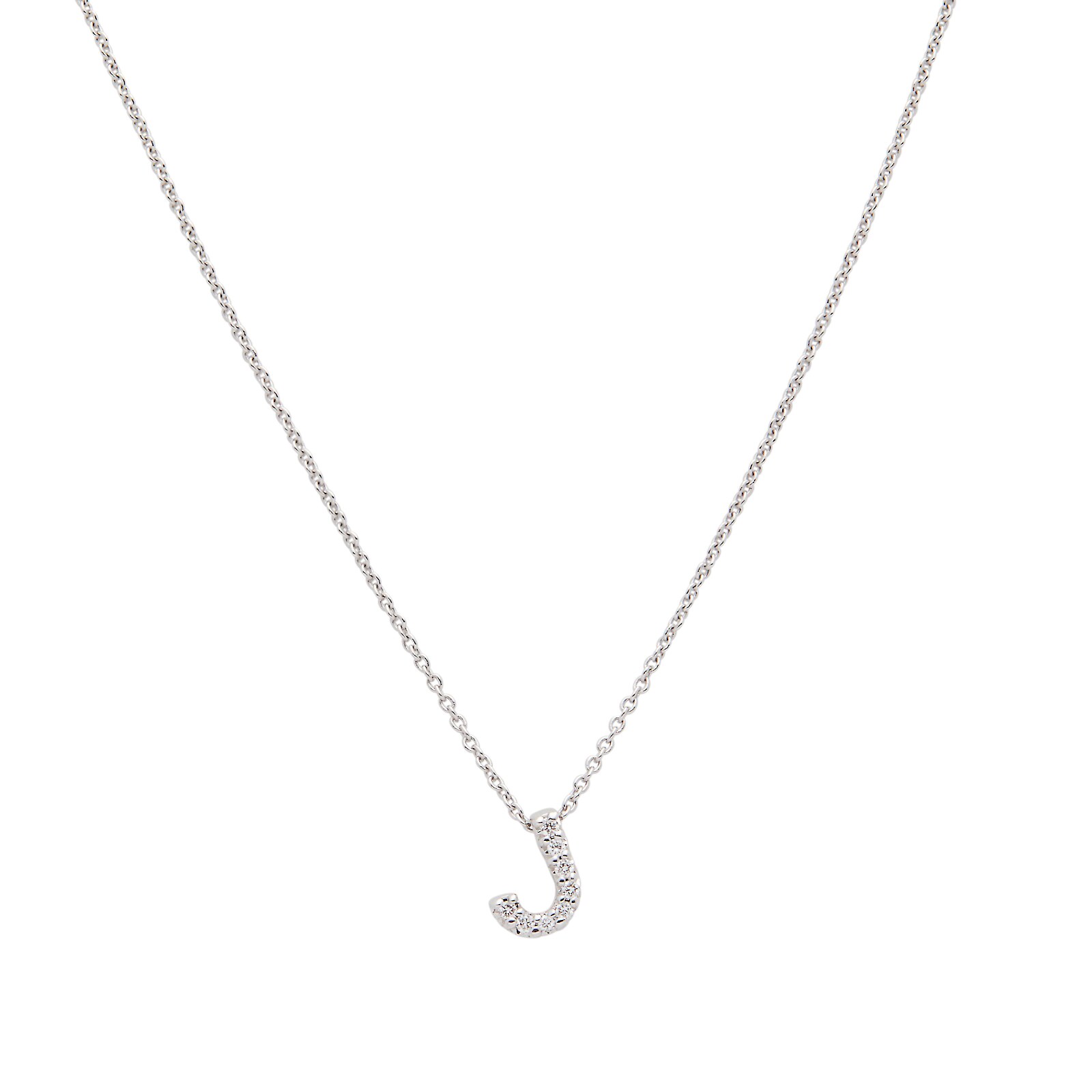 White gold 2024 j necklace