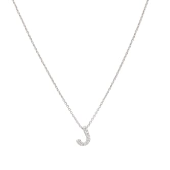 Roberto Coin 18k White Gold 0.04cttw Diamond Tiny Treasures Love Letter 'J' Necklace 18"