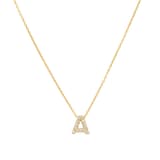 Roberto Coin 18K Yellow Gold 0.06cttw Diamond Love Letter A Necklace