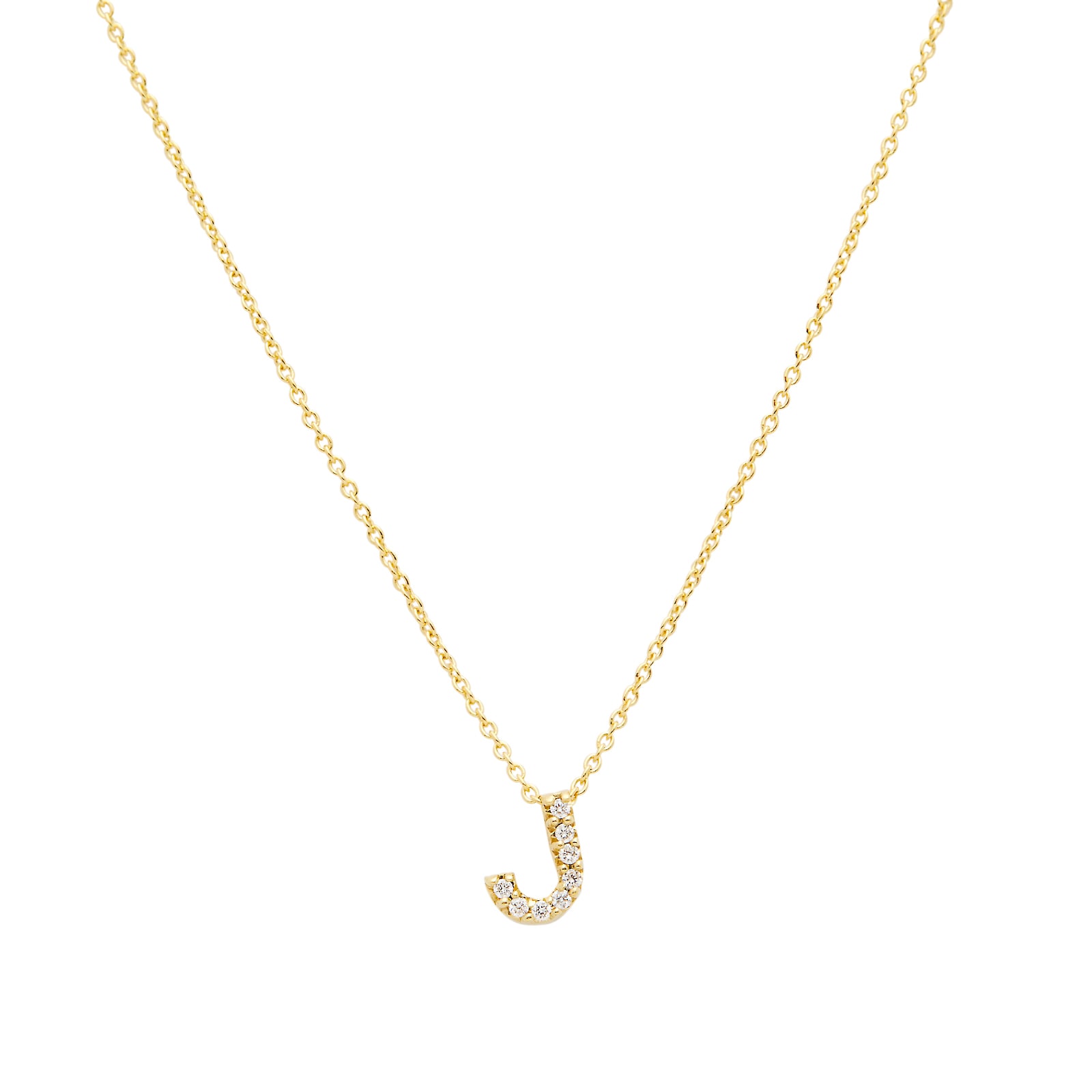 Roberto Coin 18k Yellow Gold 0.04cttw Diamond Tiny Treasures Love Letter 'J' Necklace 18"