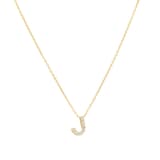 Roberto Coin 18k Yellow Gold 0.04cttw Diamond Tiny Treasures Love Letter 'J' Necklace 18"