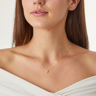 Roberto Coin 18k Yellow Gold 0.04cttw Diamond Tiny Treasures Love Letter 'J' Necklace 18"