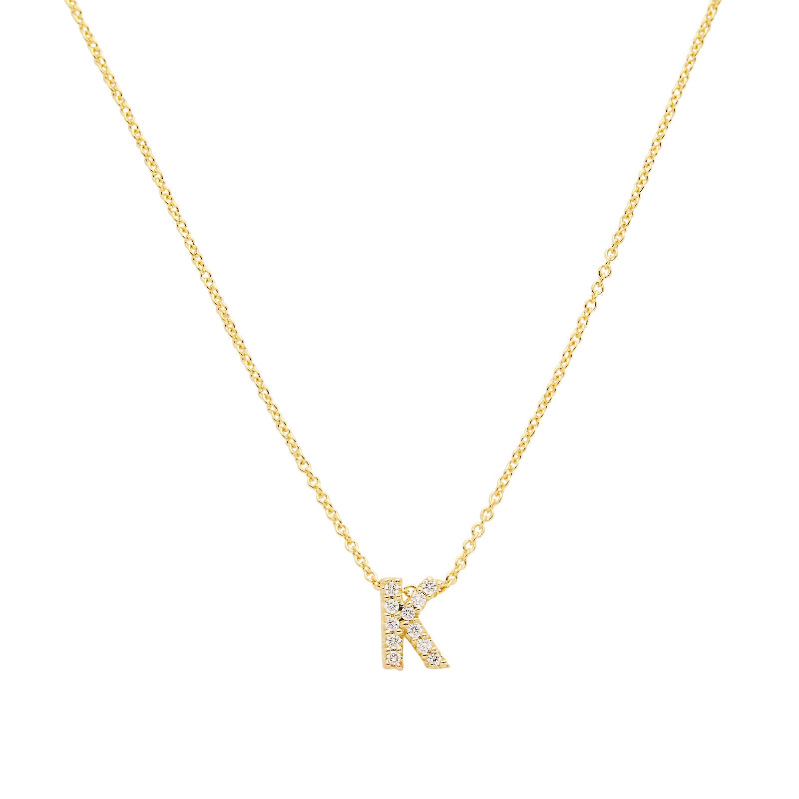 Roberto Coin 18K Yellow Gold 0.05cttw Diamond Love Letter K Necklace