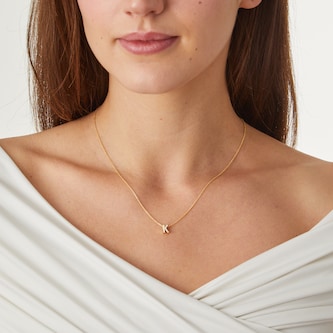 Roberto Coin 18K Yellow Gold 0.05cttw Diamond Love Letter K Necklace