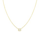 Roberto Coin 18k Yellow Gold Diamonds by the Inch 0.17cttw Emerald Cut Diamond Necklace 17"