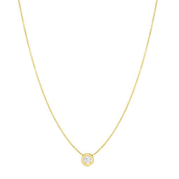 Roberto Coin 18k Yellow Gold 0.24cttw Diamond Diamonds By The Inch Single Station Necklace 18"