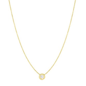 Roberto Coin 18k Yellow Gold 0.24cttw Diamond Diamonds By The Inch Single Station Necklace 18"