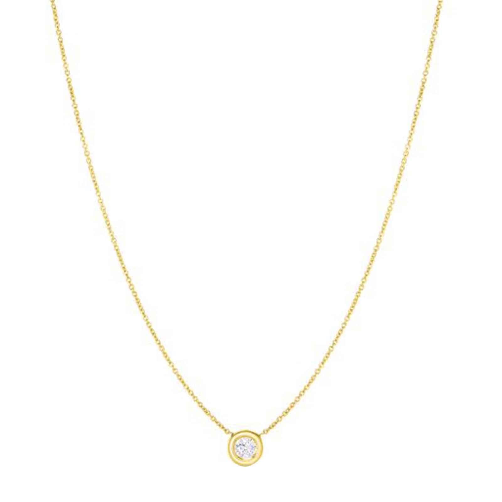 Roberto Coin 18k Yellow Gold 0.24cttw Diamond Diamonds By The Inch Single Station Necklace 18"