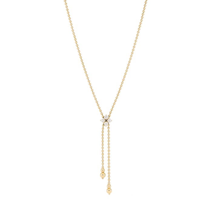 Roberto Coin Love In Verona 18ct Yellow Gold 0.36ct Diamond Lariat Necklace
