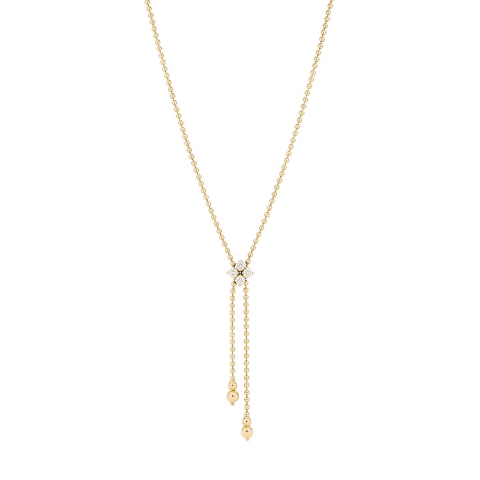 Roberto Coin Love In Verona 18ct Yellow Gold 0.36ct Diamond Lariat Necklace