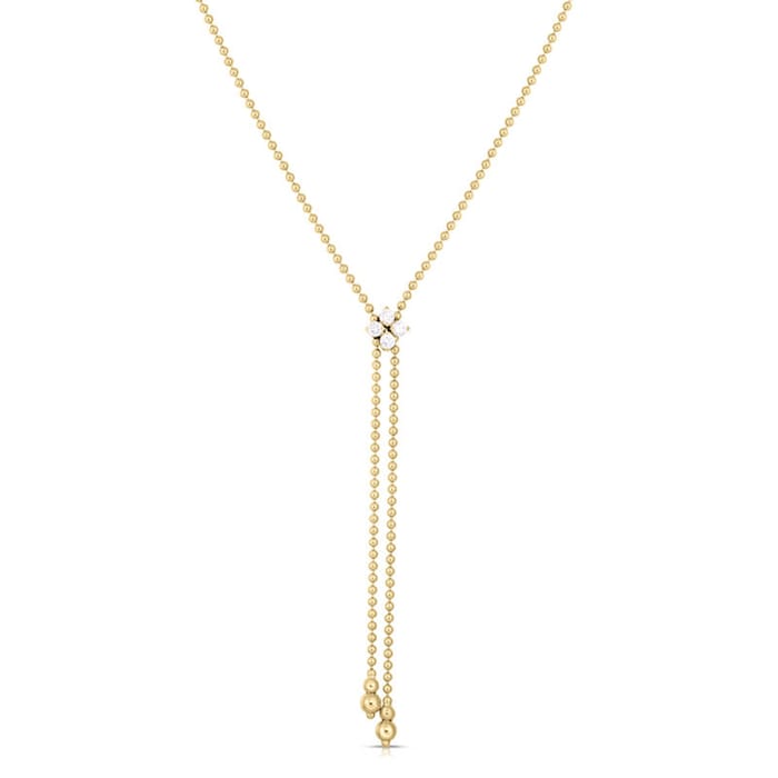 Roberto Coin 18K Yellow Gold Love In Verona 0.30cttw Diamond Necklace