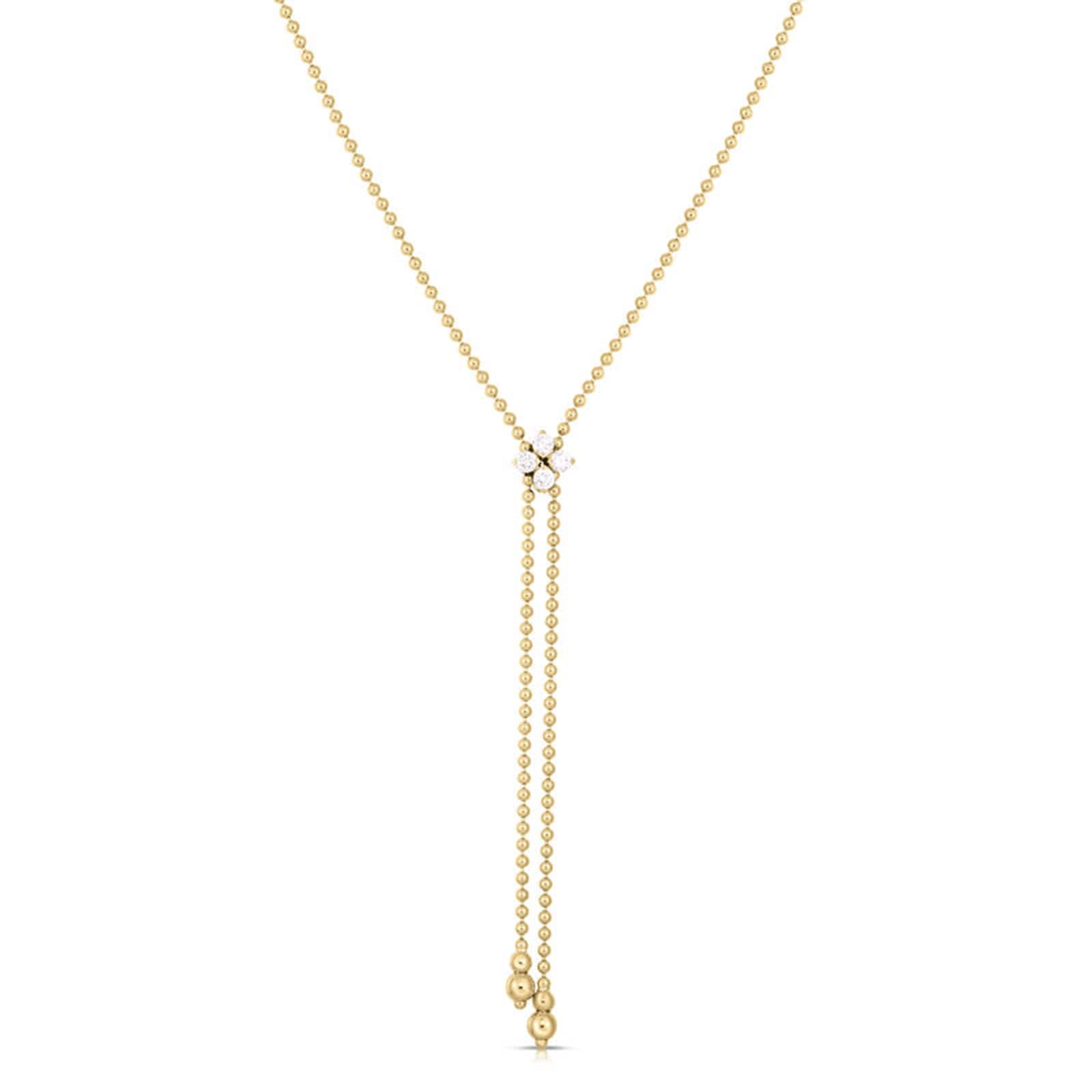 Roberto Coin 18K Yellow Gold Love In Verona 0.30cttw Diamond Necklace