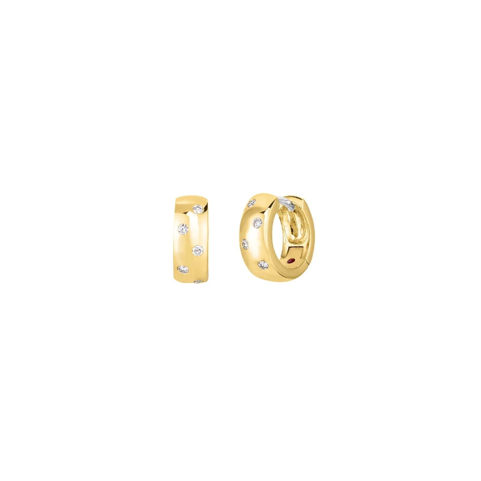 Roberto Coin 18K Yellow Gold Tiny Treasures Diamond Hoop Earrings