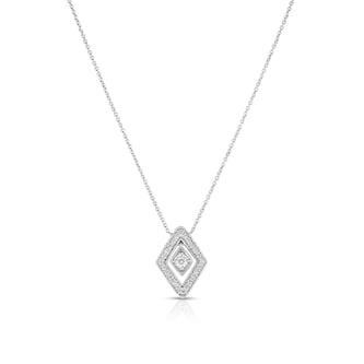 Roberto Coin 18k White Gold 0.27cttw Diamond Lozenge Small Necklace 18"