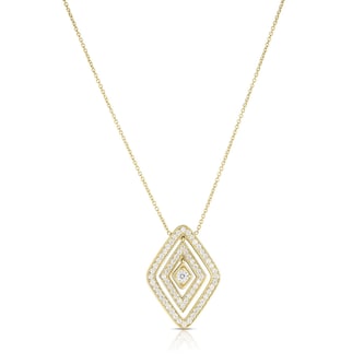 Roberto Coin 18k Yellow Gold 0.77cttw Diamond Lozenge Large Necklace 18"