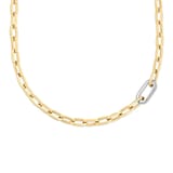 Roberto Coin 18K Yellow Gold Designer Gold Diamond Paperclip Link Chain Necklace