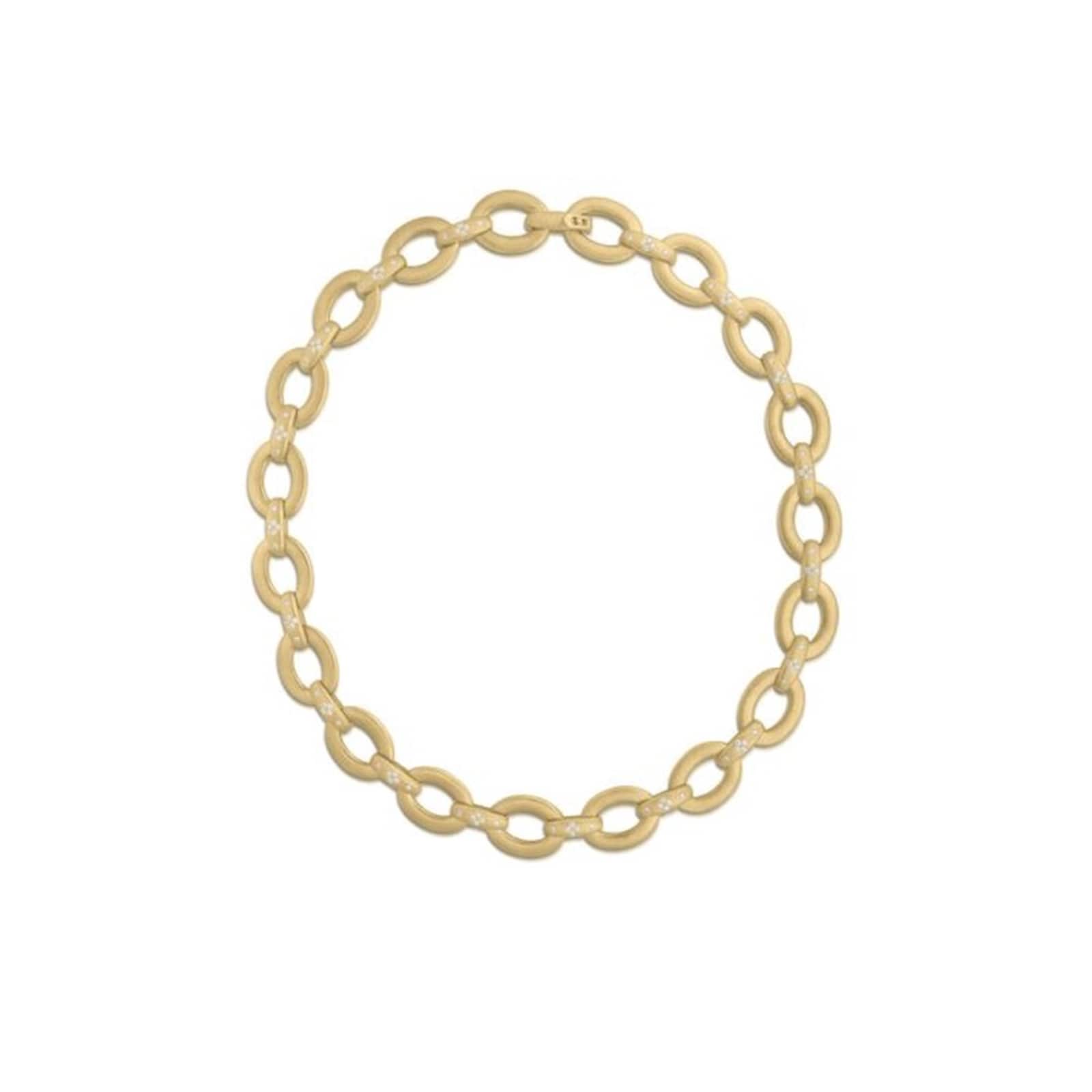 Roberto Coin 18K Yellow Gold Duchessa 1.10cttw Diamond Oval Link Bracelet