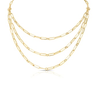 Roberto Coin 18k Yellow Gold Paperclip Triple Strand Necklace Roberto Coin 18k Yellow Gold Paperclip Triple Strand Necklace