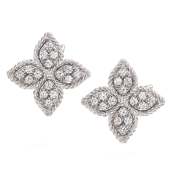 Roberto Coin Princess Flower Medium Diamond Stud Earrings