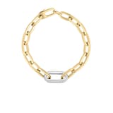 Roberto Coin 18K Yellow & White Gold Designer Gold 0.78cttw Diamond Large Link Bracelet