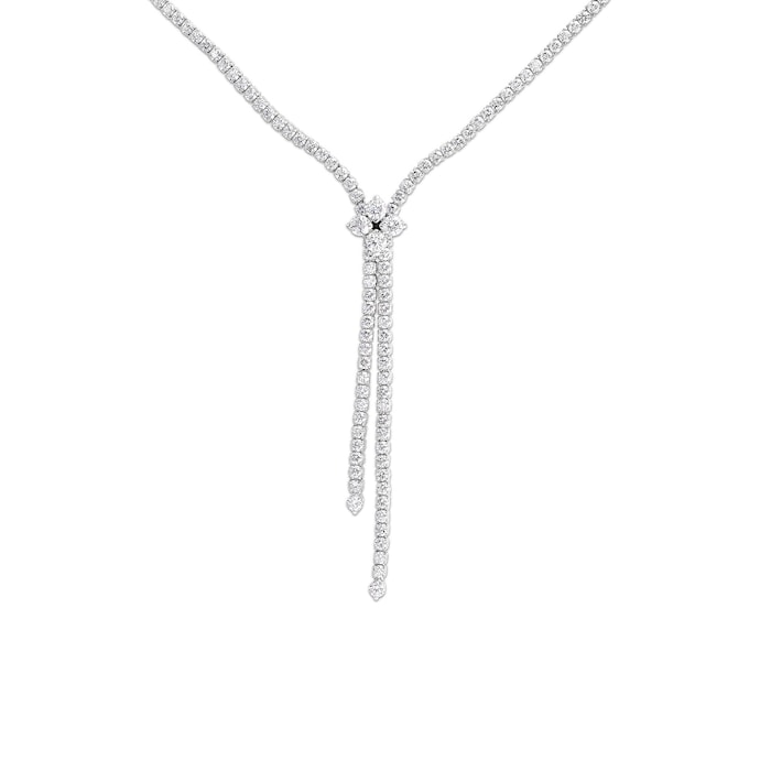 Roberto Coin 18K White Gold Love In Verona Diamond Zipper Necklace