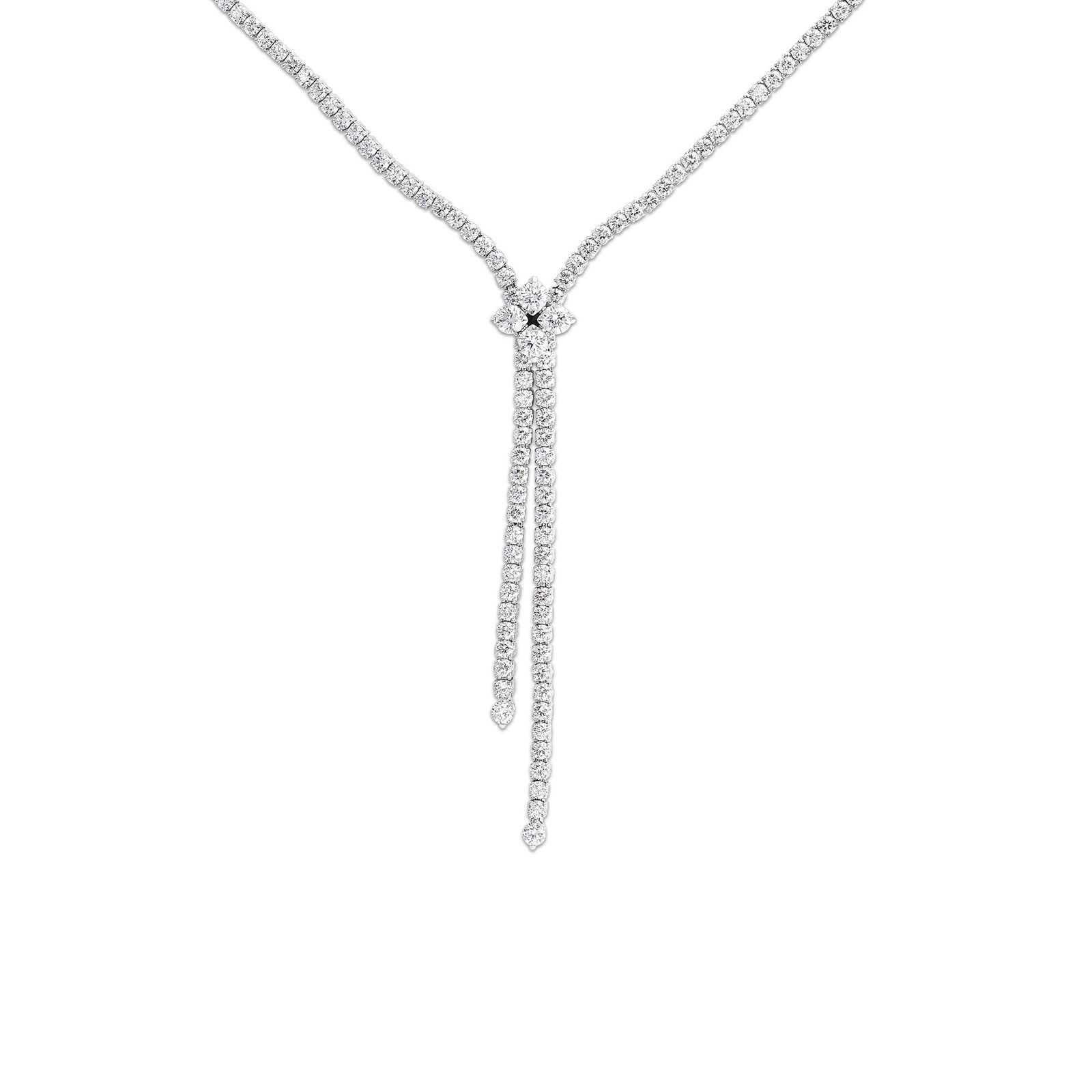 Roberto Coin 18K White Gold Love In Verona Diamond Zipper Necklace