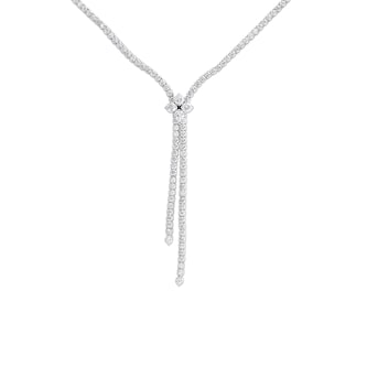 Roberto Coin 18K White Gold Love In Verona Diamond Zipper Necklace