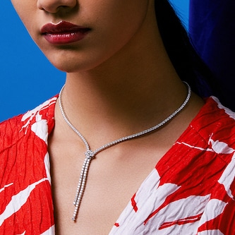 Roberto Coin 18K White Gold Love In Verona Diamond Zipper Necklace