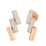 Roberto Coin 18K Rose Gold Domino Double Diamond Accent Earrings