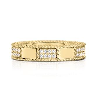 Roberto Coin 18K Yellow Gold Mosaic Alternating 0.15cttw Diamond Ring