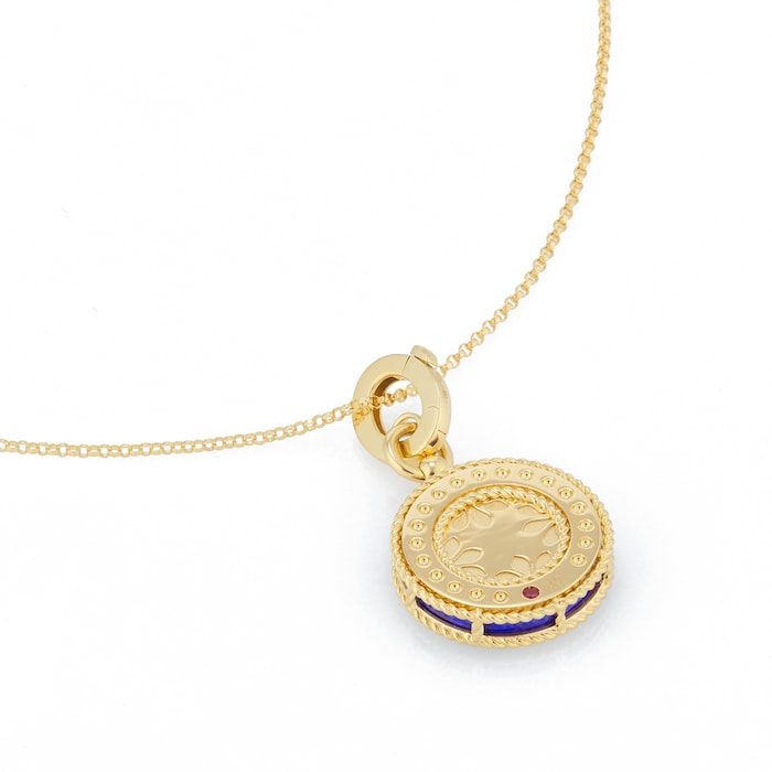 Roberto Coin Venetian Medallion 18ct Yellow Gold Lapis Lazuli & 1.26ct Diamond Pendant