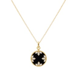 37522581 - Venetian Medallion 18ct Yellow Gold Black Jade & 1.66ct Diamond Pendant