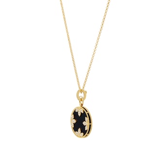 Roberto Coin Venetian Medallion 18ct Yellow Gold Black Jade & 0.55ct Diamond Pendant Roberto Coin Venetian Medallion 18ct Yellow Gold Black Jade & 0.55ct Diamond Pendant