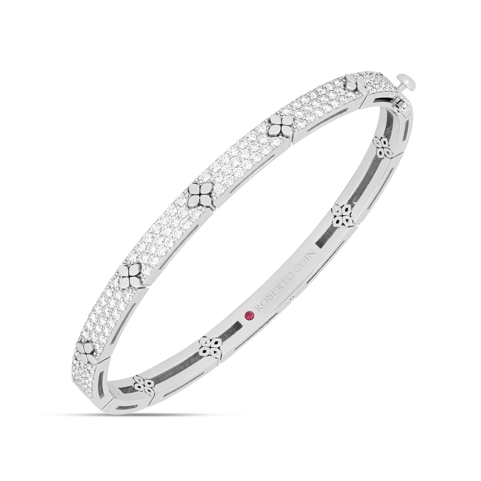 Roberto Coin Love In Verona 18ct White Gold 4.56ct Diamond Bangle