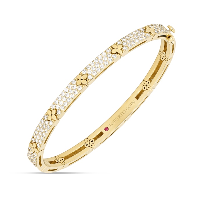 Roberto Coin Love In Verona 18ct Yellow Gold 4.56ct Diamond Bangle