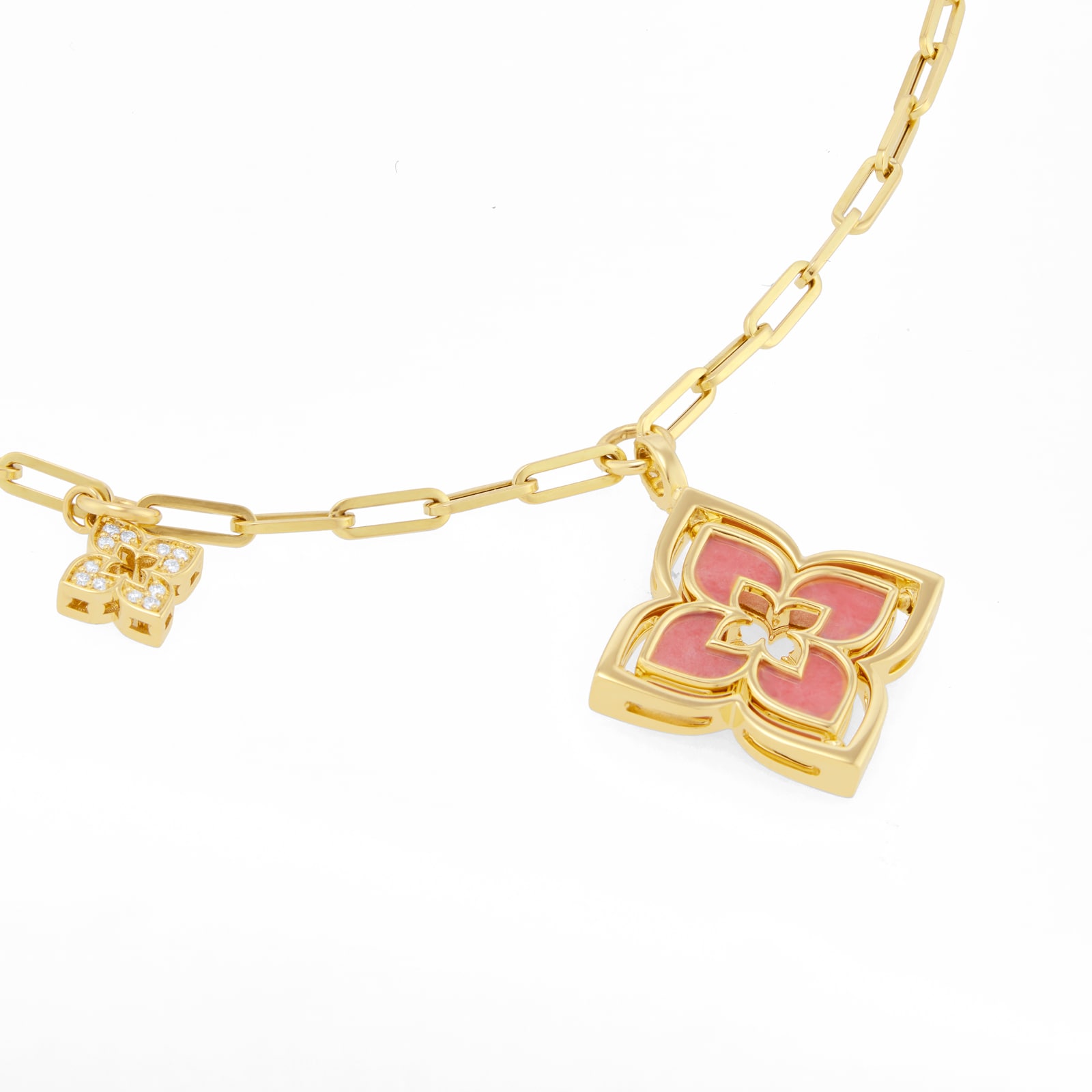 Roberto Coin Venetian Princess 18ct Yellow Gold Rhodonite & 0.14ct Diamond Pendant Roberto Coin Venetian Princess 18ct Yellow Gold Rhodonite & 0.14ct Diamond Pendant