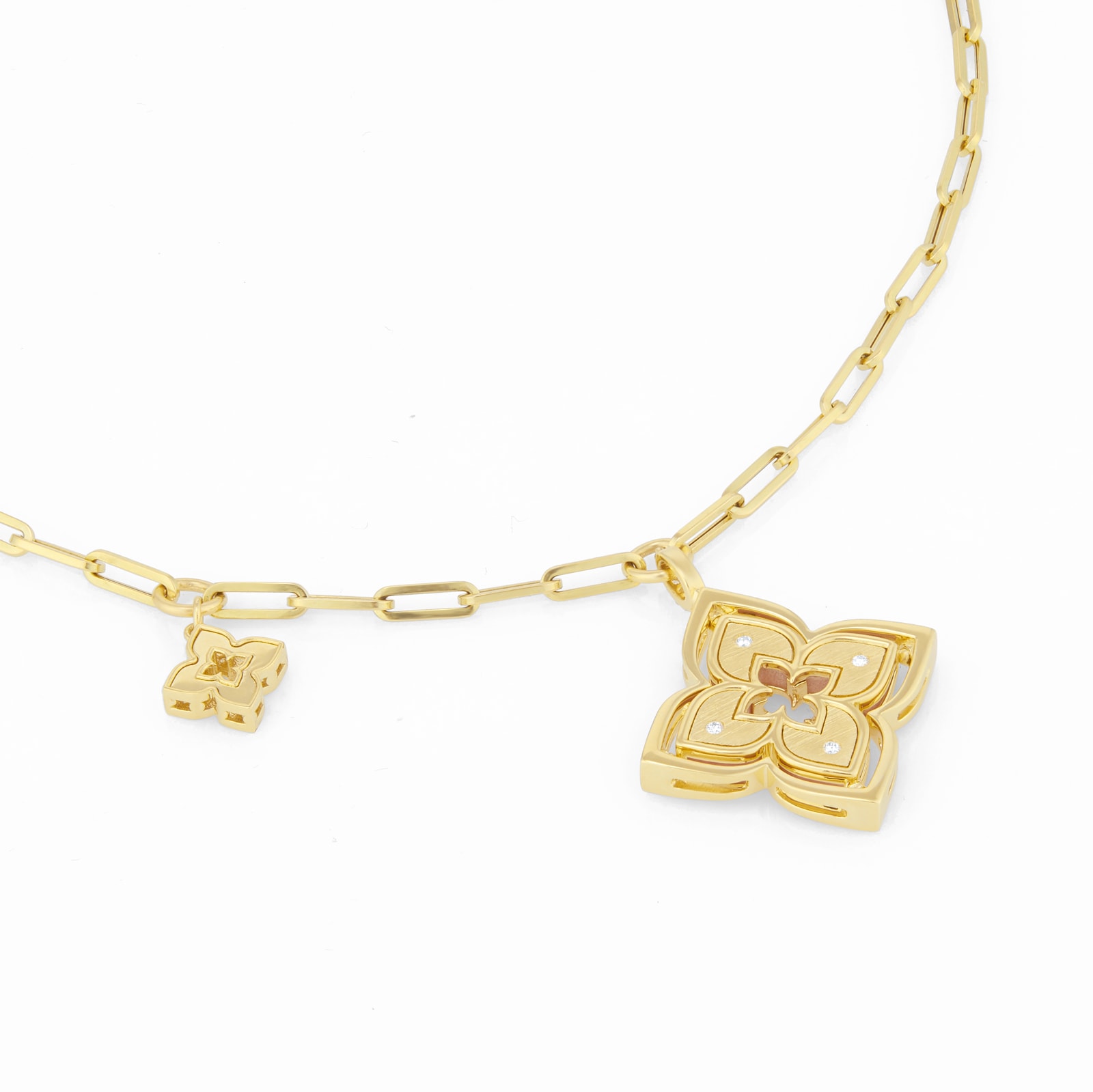 Roberto Coin Venetian Princess 18ct Yellow Gold Rhodonite & 0.14ct Diamond Pendant Roberto Coin Venetian Princess 18ct Yellow Gold Rhodonite & 0.14ct Diamond Pendant