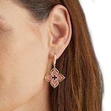 Roberto Coin Venetian Princess 18ct Yellow Gold Rhodonite & 0.62ct Diamond Drop Earrings