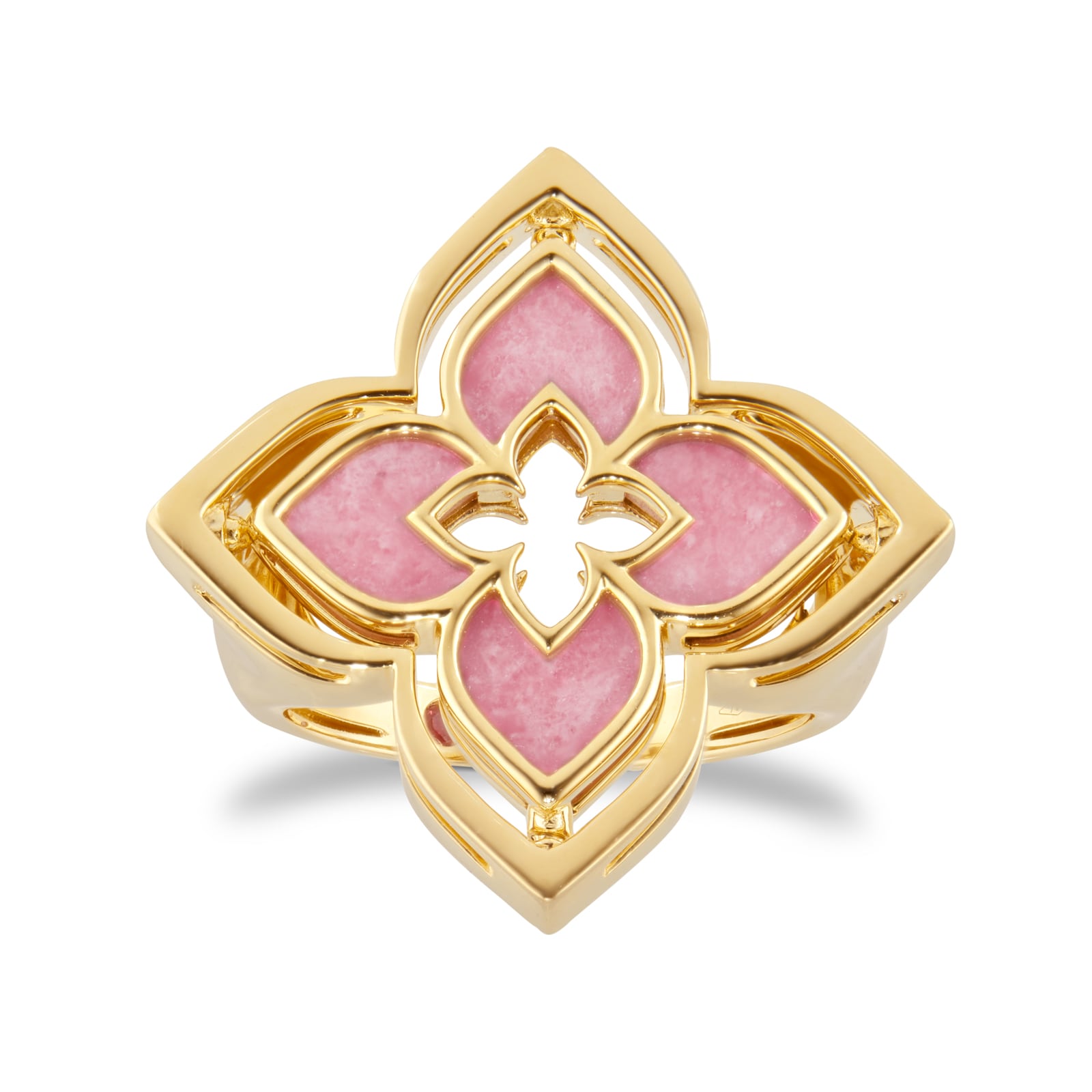 Roberto Coin Venetian Princess 18ct Yellow Gold Rhodonite & 0.03ct Diamond Ring Roberto Coin Venetian Princess 18ct Yellow Gold Rhodonite & 0.03ct Diamond Ring