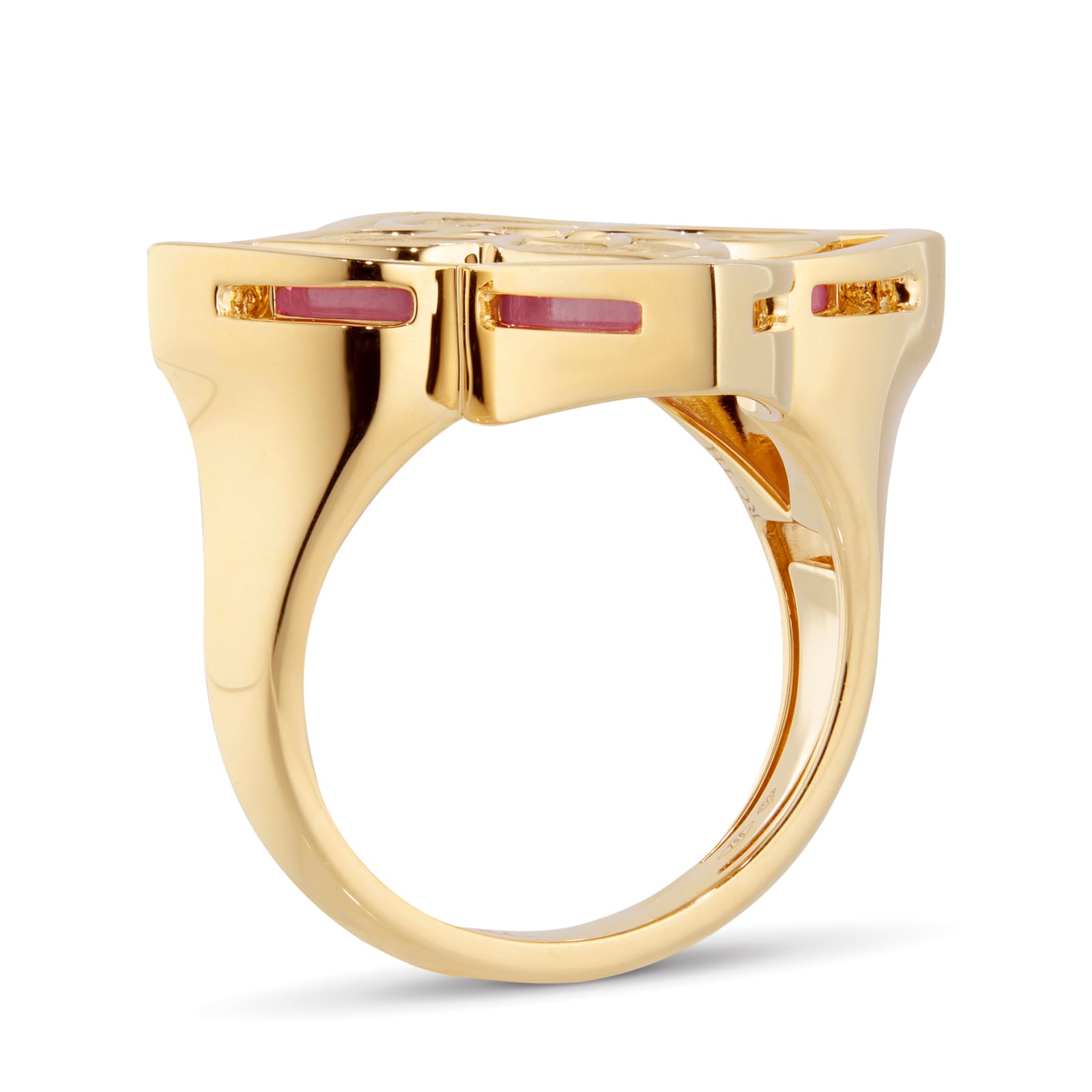 Roberto Coin Venetian Princess 18ct Yellow Gold Rhodonite & 0.03ct Diamond Ring Roberto Coin Venetian Princess 18ct Yellow Gold Rhodonite & 0.03ct Diamond Ring