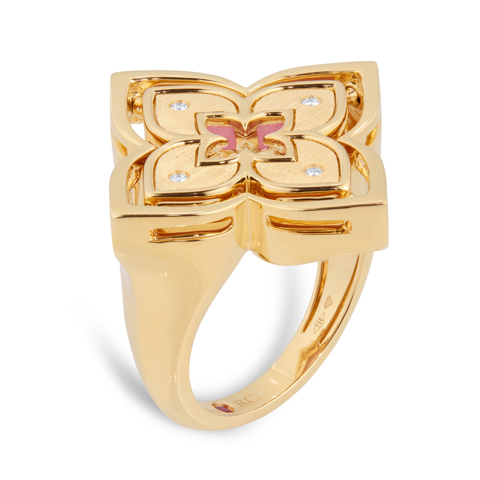 Roberto Coin Venetian Princess 18ct Yellow Gold Rhodonite & 0.11ct ...