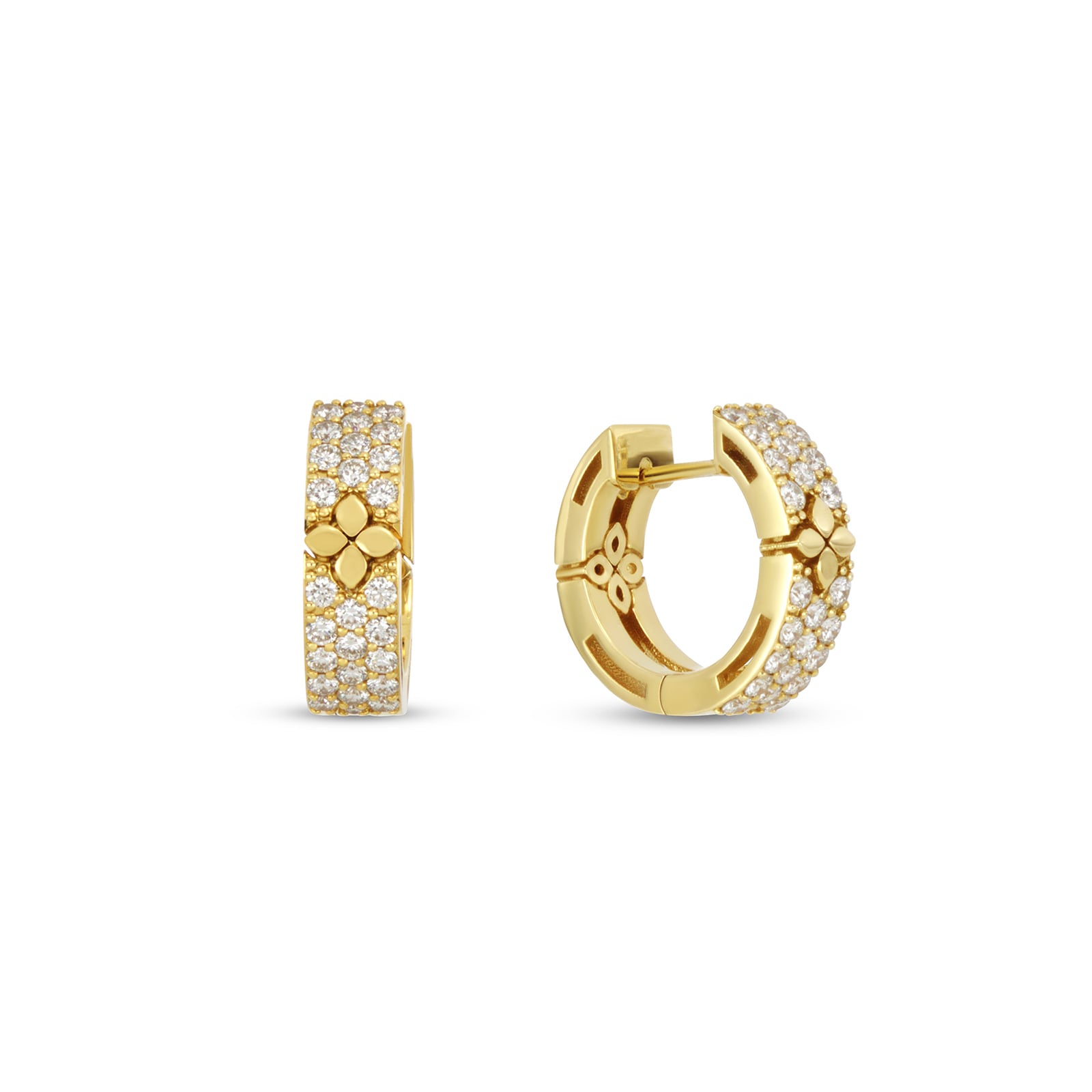Roberto Coin Love In Verona 18ct Yellow Gold 0.70ct Diamond Hoop Earrings Roberto Coin Love In Verona 18ct Yellow Gold 0.70ct Diamond Hoop Earrings