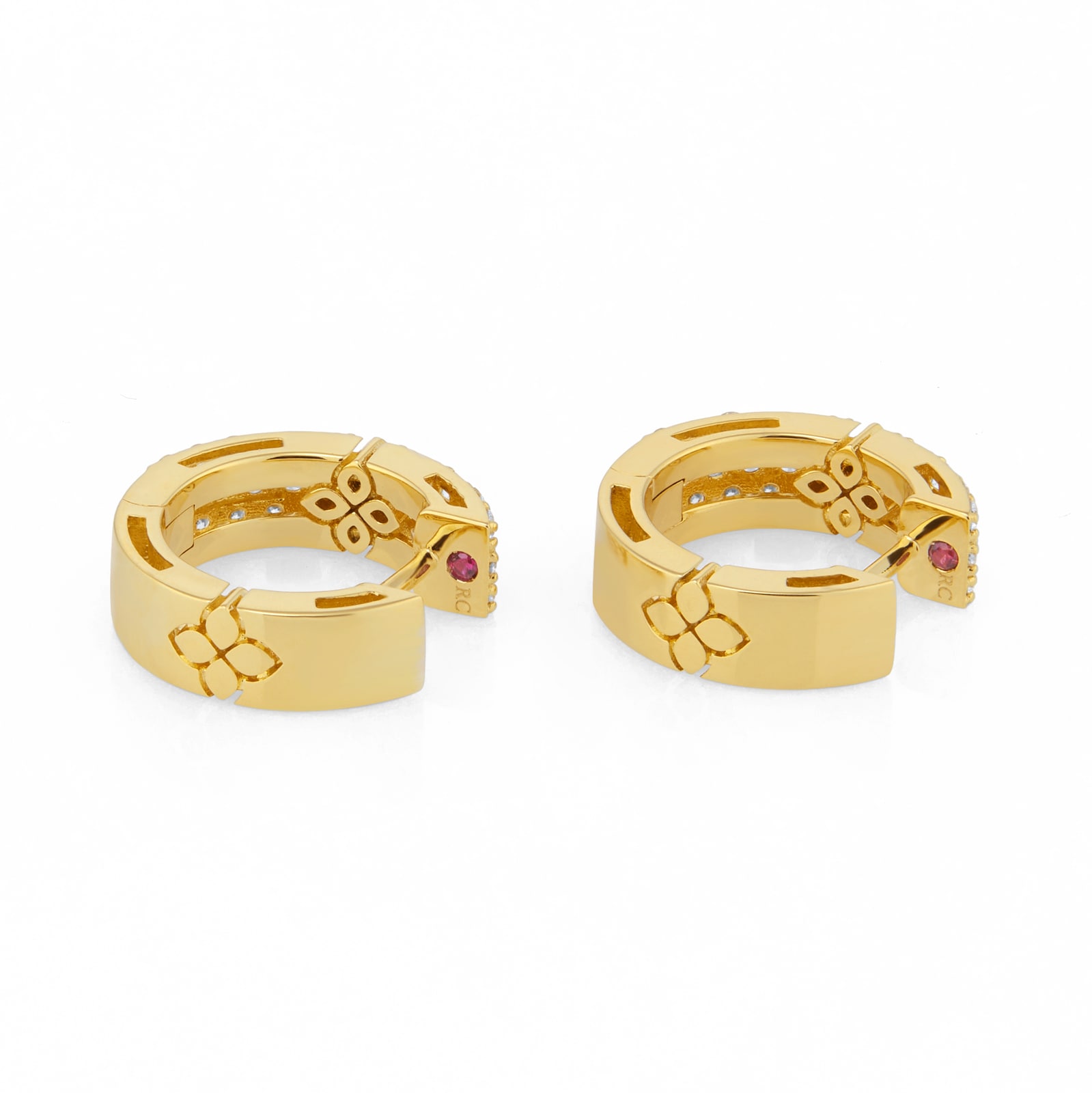 Roberto Coin Love In Verona 18ct Yellow Gold 0.70ct Diamond Hoop Earrings Roberto Coin Love In Verona 18ct Yellow Gold 0.70ct Diamond Hoop Earrings