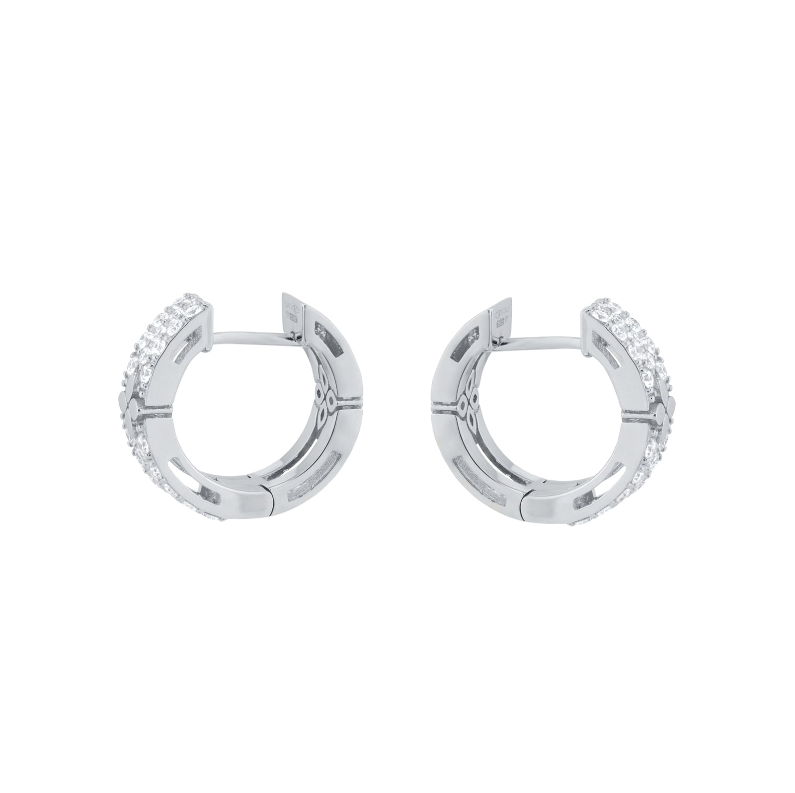 Roberto Coin Love In Verona 18ct White Gold 0.70ct Diamond Hoop Earrings Roberto Coin Love In Verona 18ct White Gold 0.70ct Diamond Hoop Earrings