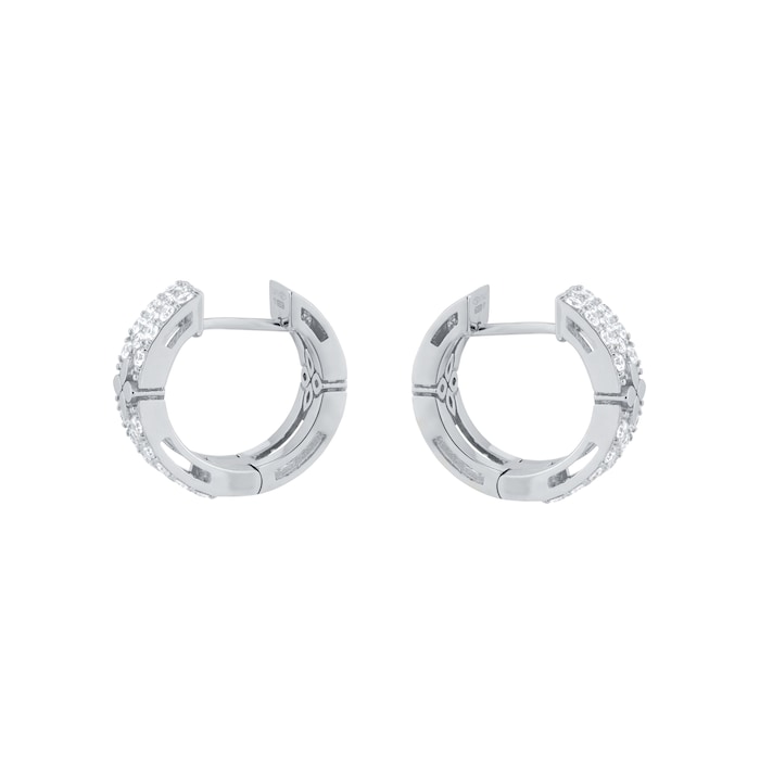 Roberto Coin Love In Verona 18ct White Gold 2.15ct Diamond Hoop Earrings