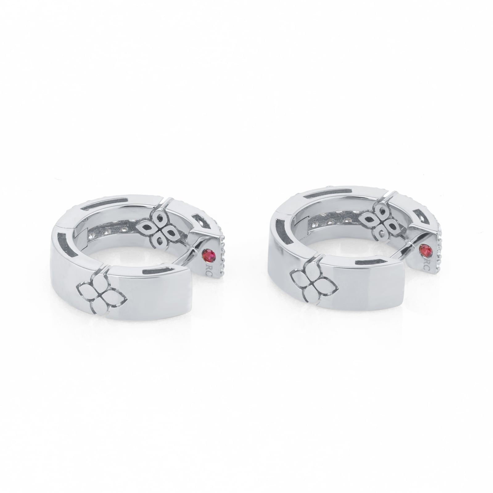 Roberto Coin Love In Verona 18ct White Gold 0.70ct Diamond Hoop Earrings Roberto Coin Love In Verona 18ct White Gold 0.70ct Diamond Hoop Earrings